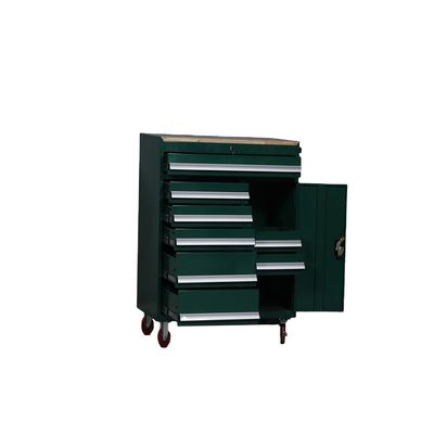 引出しが付いている緑ISO14001移動式道具箱、金属用具の収納キャビネット